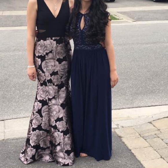 Laura Navy Blue Prom Dress| Elegant, Minimal - Picture 2 of 3